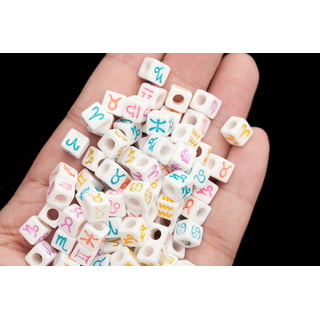 Beadthoven 36pcs Zodiac Sign Letter Word Charms Pendants Mixed Color Alloy  12 constellation Zodiac Symbol Astrology Dangle Charms for Jewelry Making