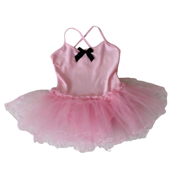 qucoqpe Kids Ballets Leotards Solid Color Crew Sleeveless Neck Cross-Back Basic Dance Practice Dresses for Girls