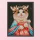 thumbnail image 3 of 11CT completo punto de cruz ciervo gato estampado DIY hilo de algodón Animal impreso manualidades Hugtrwg Para estrenar, 3 of 9