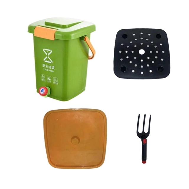 koolsoo Kitchen Compost Bucket Composting Recycle Bucket for Kitchen Countertop Home M