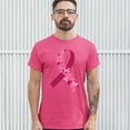 thumbnail image 3 of Tee Hunt Butterflies Ribbon T-Shirt Breast Cancer Awareness Hope Men's Tee, Hot Pink, X-Large, 3 of 5