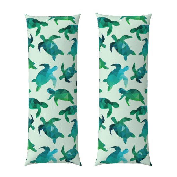 Balery Green Sea Turtle Funda Protectora para Almohada Corporal de Algodón Hipoalergénico con Cierre(55 x 21 pulgadas), Almohadas No Incluidas