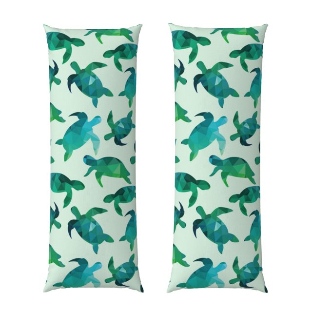 Balery Green Sea Turtle Funda Protectora para Almohada Corporal de Algodón Hipoalergénico con Cierre(55 x 21 pulgadas), Almohadas No Incluidas