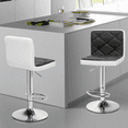 thumbnail image 3 of Magshion Set of 4 Modern Bar Stools Faux Leather Swivel Adjustable Barstools Square Back Counter Height Chairs, Black/White, 3 of 9