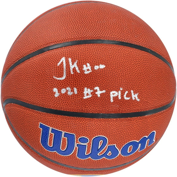 Jonathan Kuminga Golden State Warriors Autographed Wilson Team Logo Basketball with "#7 Pick" Inscription - Fanatics Authentic Certified