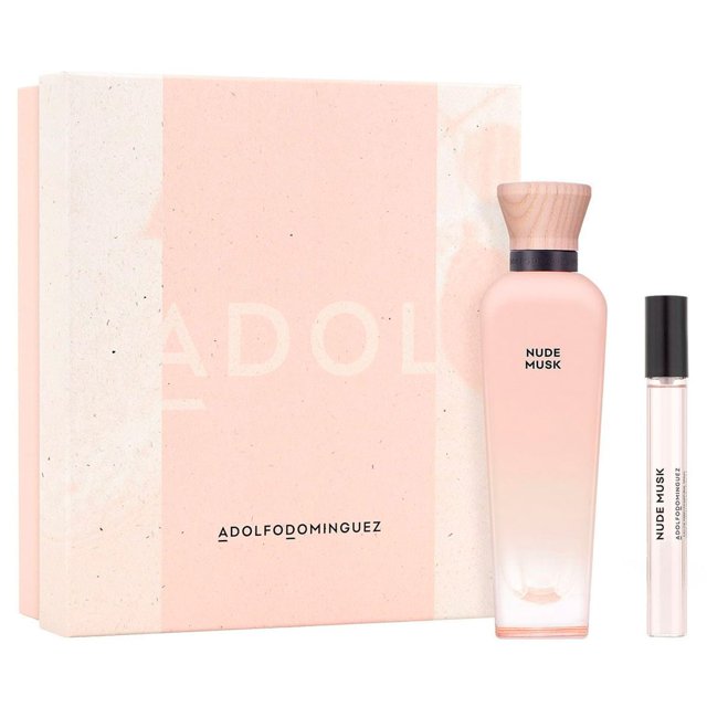 SET ADOLFO DOMINGUEZ NUDE MUSK 2PZS 120ML EDP SPRAY/ 10ML EDP SPRAY