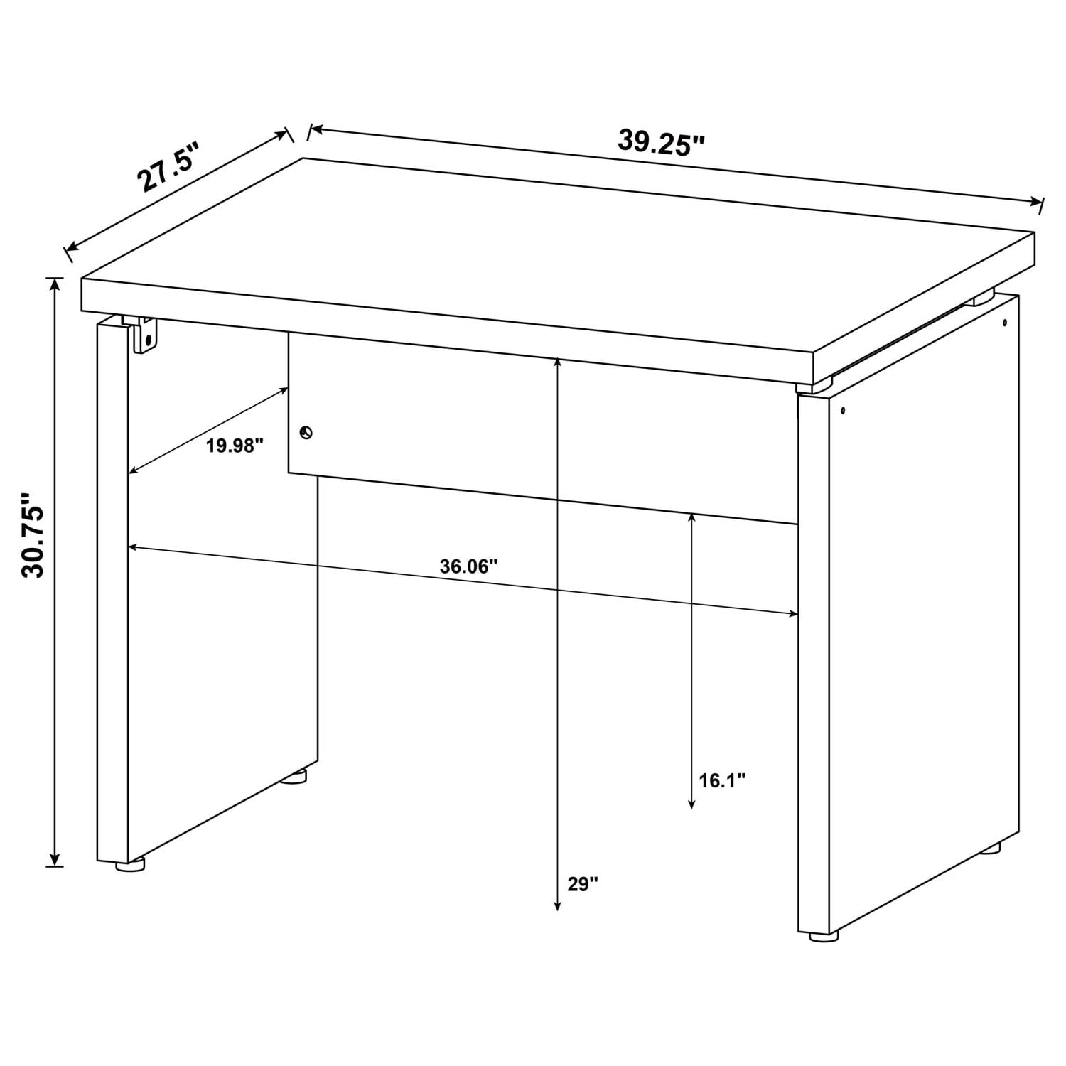 Asteroutdoor Cappuccino Extension Desk