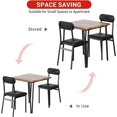 thumbnail image 4 of Ensemble de Table à Manger pour 2, Table de Cuisine avec Chaises Rembourrées pour Cuisine et Petits Espaces, Noir (Rétro, Ensemble de Table à Manger pour 2), 4 of 7