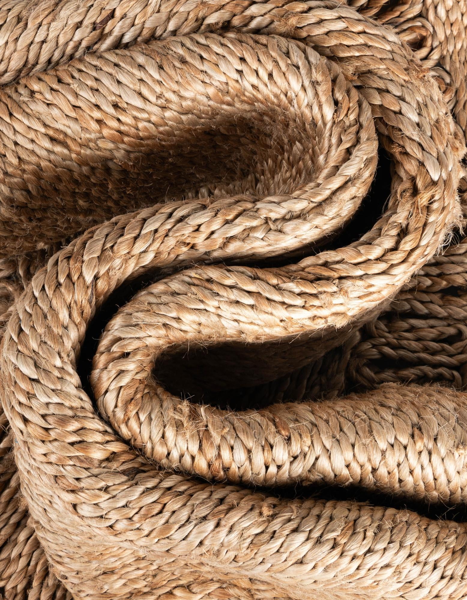 Unique Loom Braided Jute Collection Area Rug - Floral (6' 1" Round Natural)