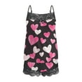 thumbnail image 6 of Tnhcen Women's Casual Sleepwear Set Red Heart Print with Black Lace Trim Pajama Tops & Shorts for Women Valentine's Day Comfort Stretchy Pajamas S - 2XL, 6 of 6