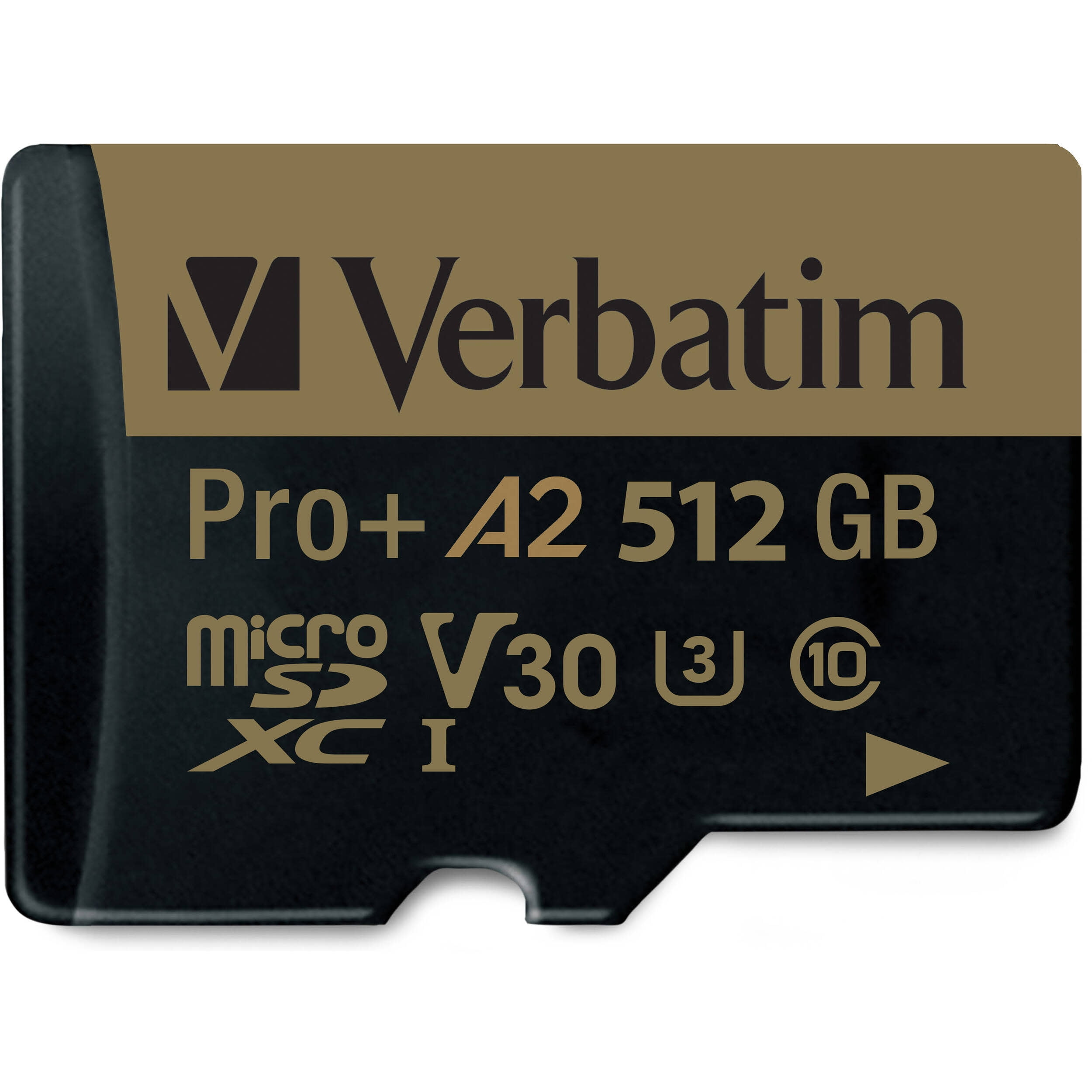 UHS-I V30 U3 Class 10 with A2 Rating 70393 Verbatim 512GB Pro Plus 666X microSDXC Memory Card with Adapter 