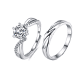 thumbnail image 1 of Anillo De Promesa Plata 925 Hombre Y Mujer Ajustables Plata, 1 of 4