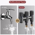 thumbnail image 2 of Universal 1/2 Thread One Into Three Out Faucet Kitchen Stainless Steel Inlet Valve Fitting Valve Toilet Bathroom Fittings, 2 of 5