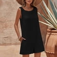 thumbnail image 1 of Styesk Shorts pour Femmes Combinaison Short Décontractée pour Femmes en Coton et Lin Uni à la Mode avec Taille Ample, 1 of 7
