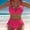 S-Hot Pink, variant on Womens Swimwear 2 Piece Bikini U Wire Swimsuit High Waisted Textured 2026 Summer Beach Swim Bathing Soft Wear L Red