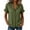 Army Green, variant on Women's Lapel Collar Tops Ruffle Short Sleeve Button Front T-Shirt Loose Fit Summer Fashion Top Breathable Daily Office Wear