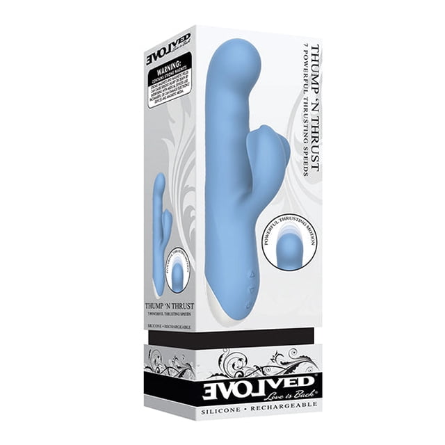 Evolved Thump N Thrust Rechargeable Double Stimulation - Bleu