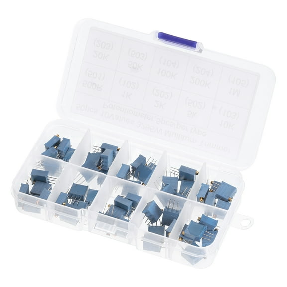 Uxcell Variable Resistor Assorted Kit 50pcs 500R to 1M Ohm Trimmer Potentiometer