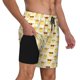 thumbnail image 2 of Balery Cute Yellow Duck Bañador para hombre, shorts de playa de secado rápido con entrepierna y forro de compresión-Medium, 2 of 6