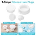 thumbnail image 3 of 2Pcs Silicone Hole Plug, Waterproof Round Rubber Stoppers Bottle Seal Plugs Tube Pipe End Caps for 72mm/2.83" Hole for for Bathtub Bottle, White, 3 of 6