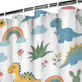 thumbnail image 3 of White Dinosaurs Rainbows Plants Pattern Shower Curtain 36"x72" ,Bathroom Decorative Shower Curtains Set with 12 Hooks,Modern Waterproof Washable Shower Curtain, 3 of 6