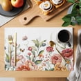 thumbnail image 2 of Pink Red Flowers Placemats Set of 12, Wildflowers Leaf Butterfly Non-Slip Place Mats Washable Table Mats for Kitchen Dining Table Decorations Indoor/Outdoor, 2 of 9