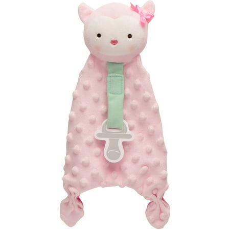 Carters Child of Mine Owl Security Blanket with Paci Strip, Pink
