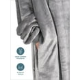 thumbnail image 5 of Bare Homey Adult Size Microplush Wearable Blanket - Long Length - Zipper Side Pockets, Gray, 5 of 9