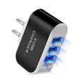thumbnail image 1 of Walson US Plug Charger USB 3 Ports LED Plastic 110V 1000mA Tablet Charging Adapter with Indicator Travel Circuit Protection Power Block Black, 1 of 6