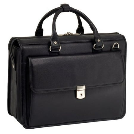 McKlein USA Gresham Leather Litigator Laptop Briefcase - Black