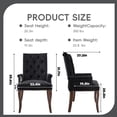 thumbnail image 2 of Lovableguy Mid Century Chenille Dining Chairs,Upholstered Tufted Kitchen Side Chairs with Armrests and Solid Wood Frame & Legs,for Dining, Kitchen & Living Room,Black, 2 of 8
