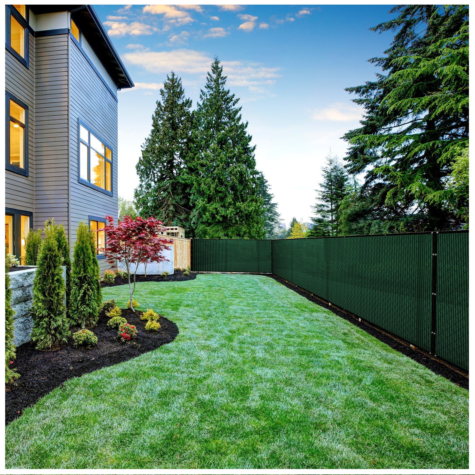BOEN Privacy Fence Screen Netting, 92 in x 150 ft, Green, Reinforced Grommets, Construction Fence Screen