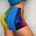 thumbnail image 4 of Fotbe Rainbow Colored Seamless Shorts, Womens Workout Shorts High Waist Stretch Booty Short for Gym/Yoga/Running/Biking-Small, 4 of 9