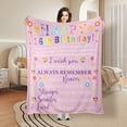 thumbnail image 2 of Flower Pink Friendship Design Cozy Blanket For Birthday Gift Idea Soft Warm Comfortable Flannel Throw Perfect For Sofa Bed Travel Camping Polyester For Family Friends Shipped From USA, 2 of 9
