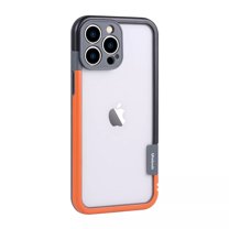 Allytechgroup for iPhone 11 Bumper Case No Back, Built-in Camera Cover Compatible with MagSafe Slim Lightweight TPU PC Bumper Frame Cover Backless Shockproof, Orangeblack