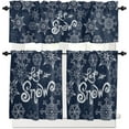 thumbnail image 1 of Christmas Kitchen Curtain Set Snowflake Winter Curtain Rod Pocket Kitchen Tier Curtains Valance Set 3 Piece Let it Snow Red Christmas Window Curtain Valance Tier Set 54 in x 36 in, 1 of 6
