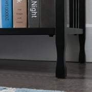 طاولة وحدة تحكم Leick Home Ironcraft ذات درجين بلمسة نهائية من خشب البلوط