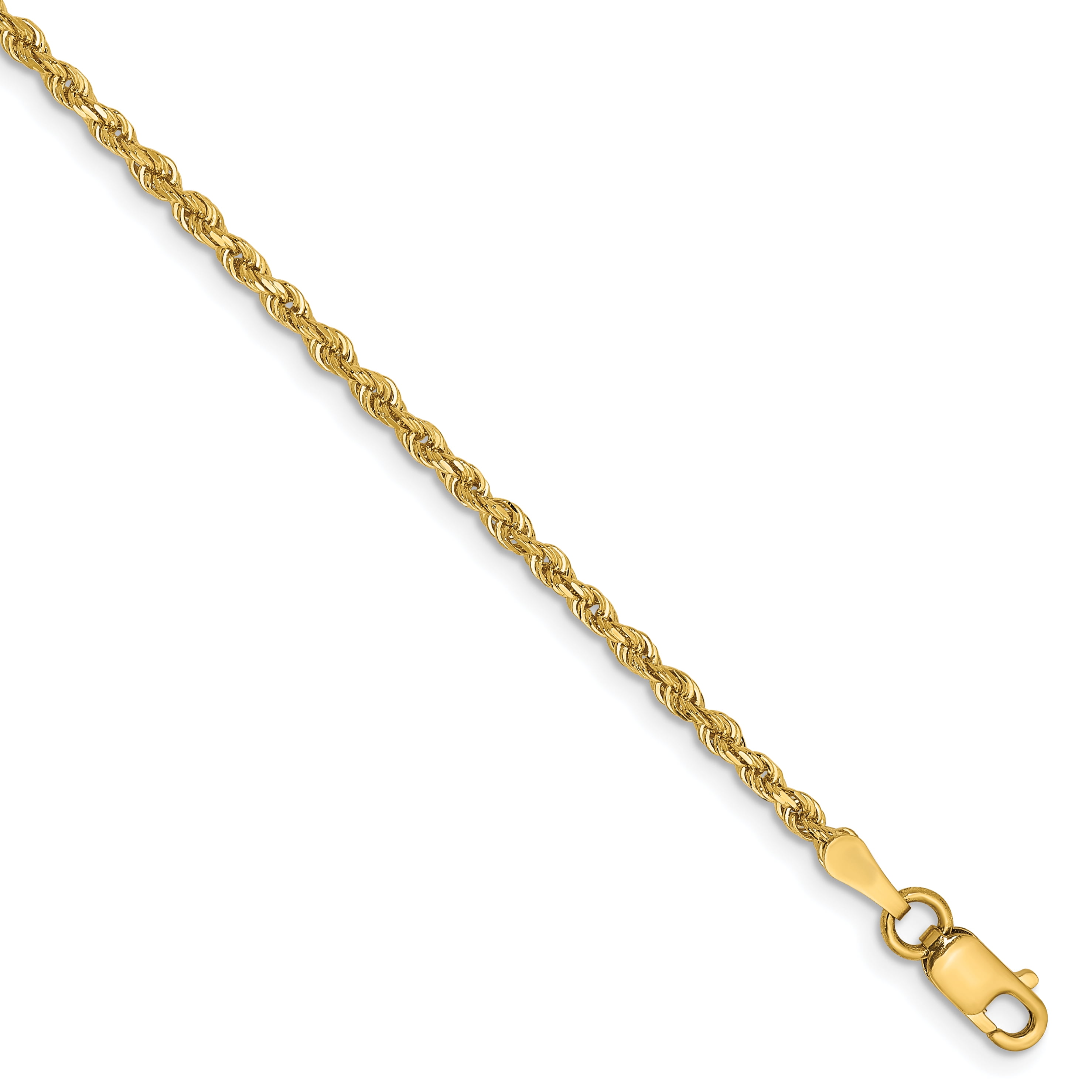 IceCarats - 14kt Yellow Gold 2mm Quadruple Link Rope Bracelet Chain 7