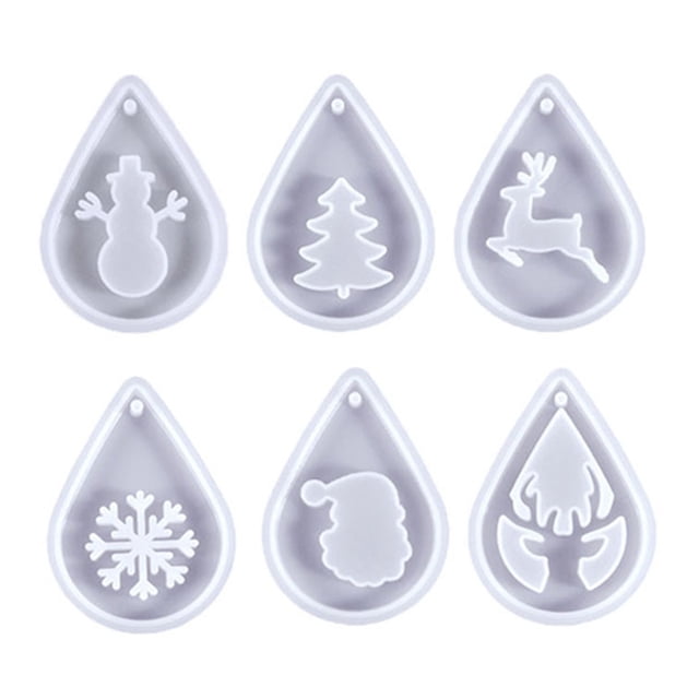 Resina Epoxi De Cristal De Navidad, 6 Uds., Molde De Silicona De Fundición Artesanal, Herramienta De Fabricación Artesanal Diy, Molde De Navidad Moyic HA039196-00
