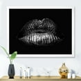 thumbnail image 3 of Designart 'Sexy Golden Metallized Woman Lips I' Modern Framed Art Print, 3 of 4