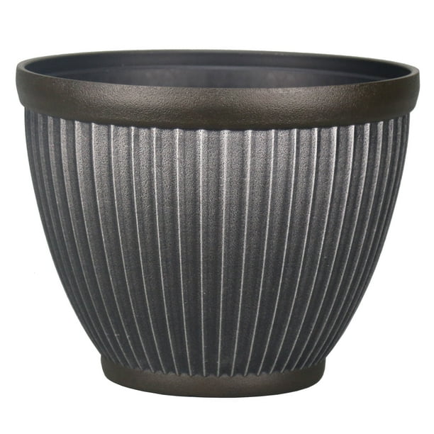 Better Homes & Gardens 16" Galvanized Fluted Planter