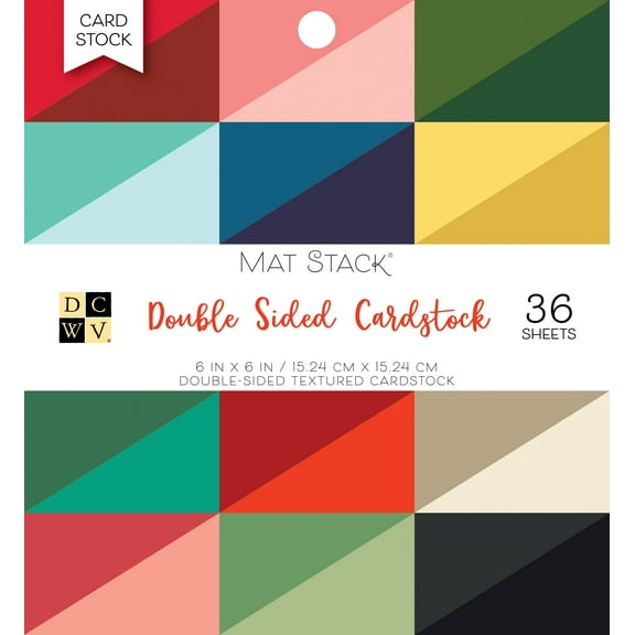 DCWV Double-Sided Cardstock Mat Stack 6"X6" 36/Pkg-Solid