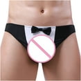 thumbnail image 4 of XMMSWDLA Men's Bow Tie Bulge Pouch Bikini Thong Underwear G String Costume, 4 of 6