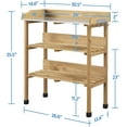 thumbnail image 2 of TYUIOP Outdoor Garden Potting Bench Table Wooden Horticulture Planting Worstation w/Metal Tabletop/Storage Shelf/3 Hooks. Natural Wood, 2 of 9