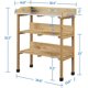 thumbnail image 3 of JJUN Outdoor Garden Potting Bench Table Wooden Horticulture Planting Worstation w/Metal Tabletop/Storage Shelf/3 Hooks, Natural Wood, 3 of 19