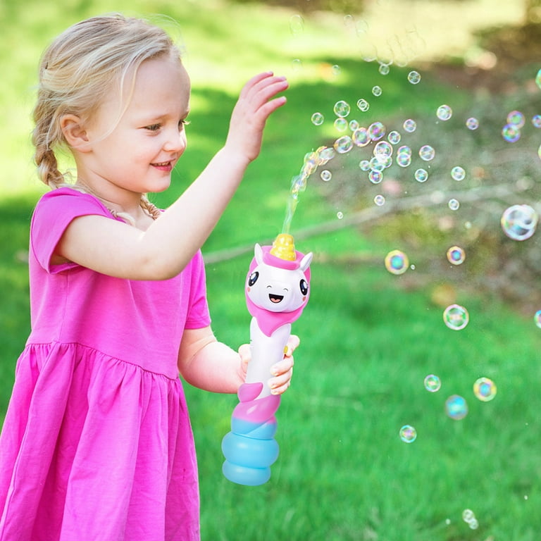 Play Day Unicorn Bubble Wand with Lights and Sounds, 4oz