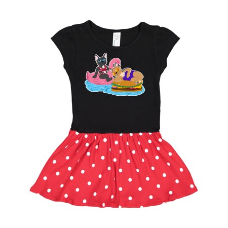 

Inktastic Pool Floaties with Cute French Bulldogs Gift Toddler Girl Dress