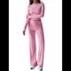thumbnail image 3 of Conjuntos de 2 Piezas para Mujer, Larga, Cuello Redondo, Pantalones Acampanados de Cintura Alta, Conjuntos de Chándal, Ropa de Calle. Rosa M, 3 of 10