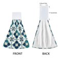 thumbnail image 3 of Yayeee Kitchen Hanging Hand Towels Set of 2 with Loop Bathroom Absorbent Tie Towel, Blue Mosaic Pattern, 3 of 7