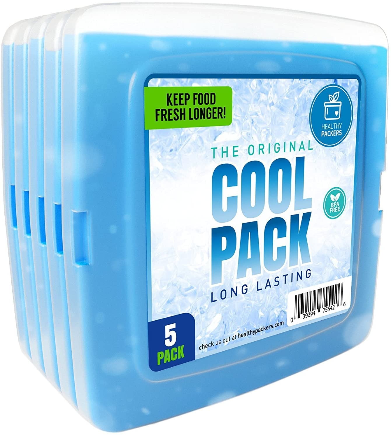 Cool Pack Freezer Cold Packs for Cooler Bag and Lunch Boxes Slim Ice Pack for Lunch Box Original Long-Lasting Formula - 4 Pack Quick Freeze and Long-Lasting